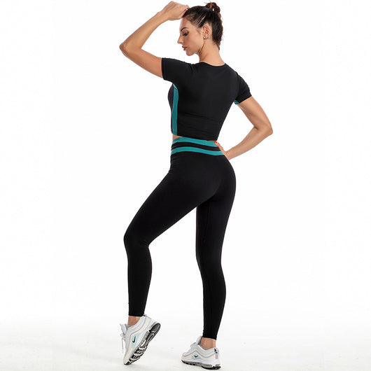 Conjunto Deportivo Yoga Mujer con Sostén Integrado - Playera Corta Ajustada - Image 5