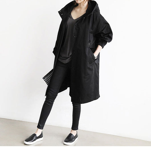 Chaqueta Cortavientos Mujer Casual Suelta con Capucha y Bolsillos - Impermeable y Secado Rápido - Image 26