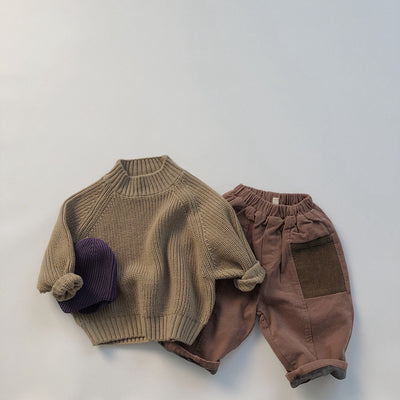 Suéter Acolchado Infantil Cuello Alto Retro para Niños y Niñas - Image 3