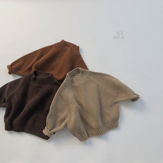 Suéter Acolchado Infantil Cuello Alto Retro para Niños y Niñas - Image 4