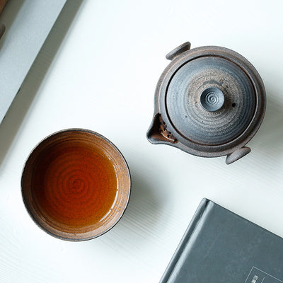Juego de Tetera y Tazas de Cerámica Vintage LUWU - Image 3