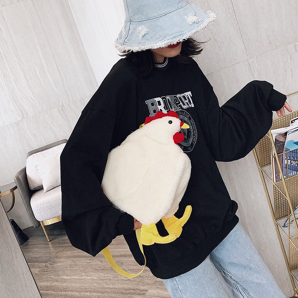 Bolso de Hombro de Peluche con Dibujos Animados | Bandolera Casual