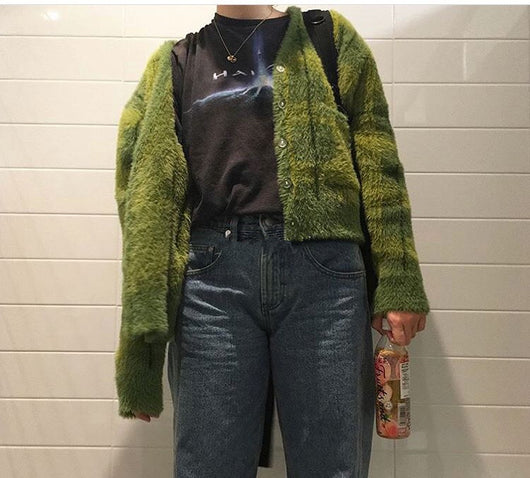 Cardigan Retro Coreano de Cuadros con Diseño Delicado para Mujer - Image 9