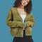 Cardigan Retro Coreano de Cuadros con Diseño Delicado para Mujer