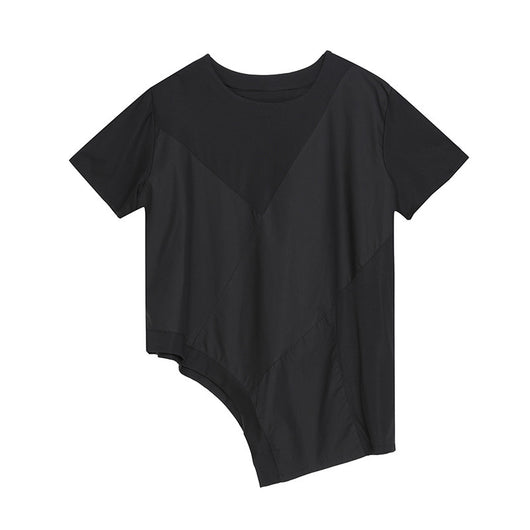 Playera Asimétrica de Verano para Mujer - Diseño Europeo Moderno Holgado - Image 6