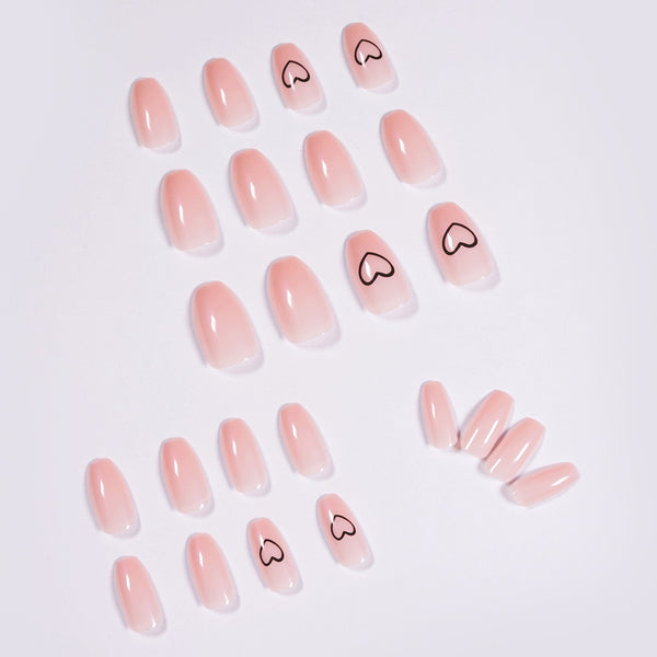 Uñas Postizas Adhesivas Nude Ballet - Impermeables y Removibles