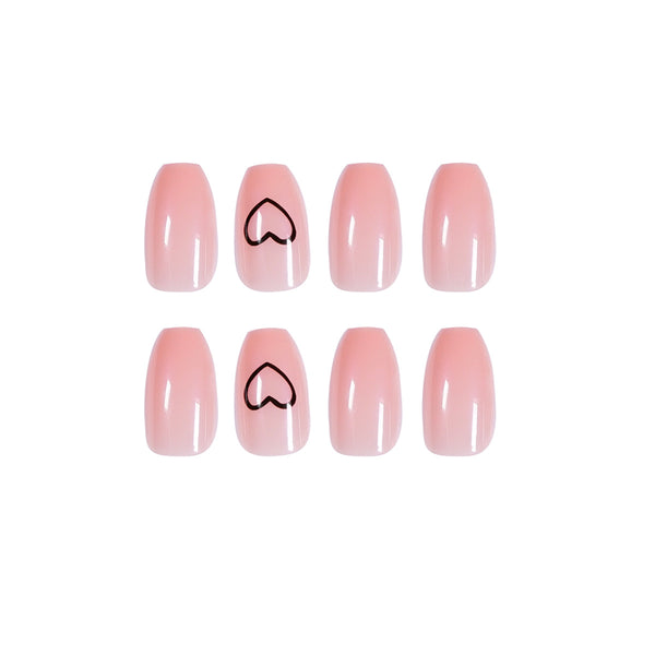 Uñas Postizas Adhesivas Nude Ballet - Impermeables y Removibles