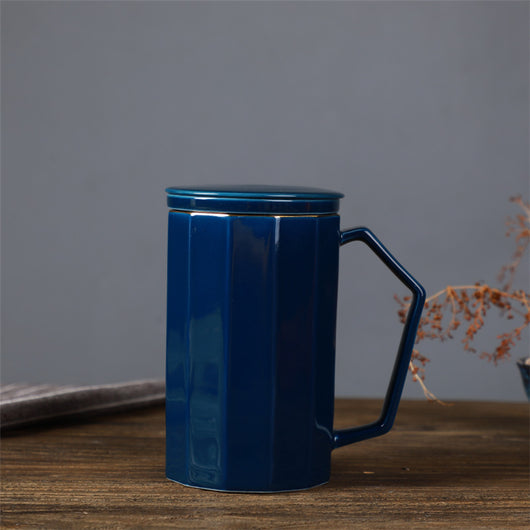Taza de Cerámica Japonesa con Tapa y Colador de Té - Capacidad Grande con Asa de Madera - Image 21
