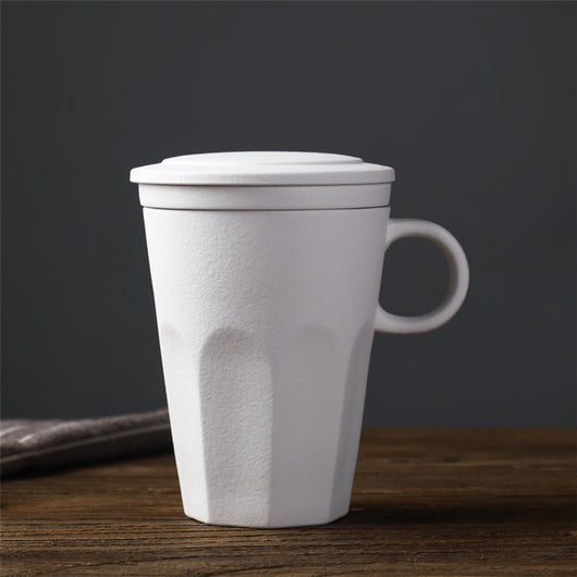 Taza de Cerámica Japonesa con Tapa y Colador de Té - Capacidad Grande con Asa de Madera - Image 14