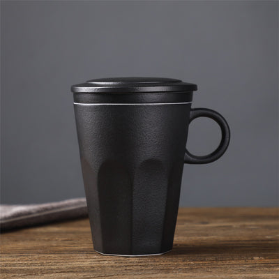 Taza de Cerámica Japonesa con Tapa y Colador de Té - Capacidad Grande con Asa de Madera - Image 13