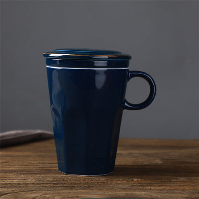 Taza de Cerámica Japonesa con Tapa y Colador de Té - Capacidad Grande con Asa de Madera - Image 12