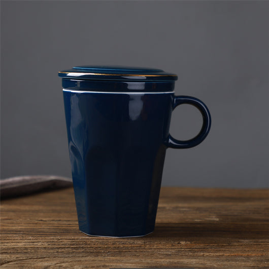 Taza de Cerámica Japonesa con Tapa y Colador de Té - Capacidad Grande con Asa de Madera - Image 12