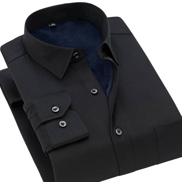 Camisa Térmica Negra para Hombre - Sin Planchado y Elástica