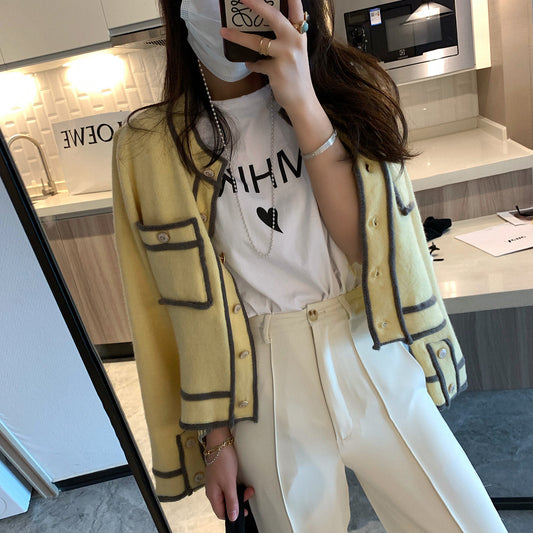 Chaqueta Corta de Punto en Colores Pastel - Estilo Coreano Primavera