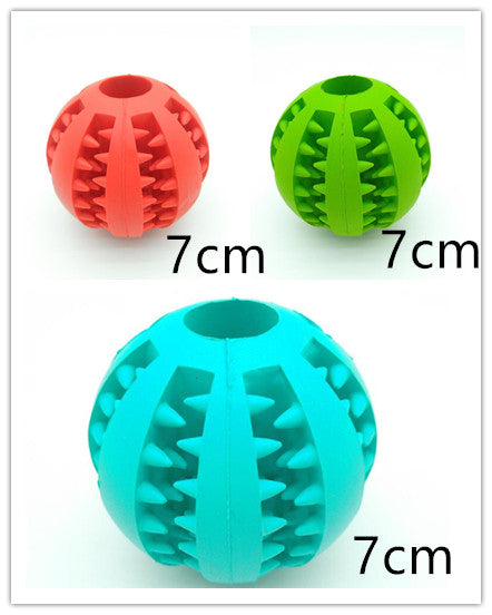 Teal rubber slow feeder dog toy ball with internal spikes for teeth cleaning and treat dispensing, 7cm size. - Image 14