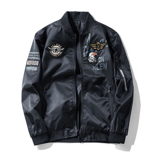 Chaqueta Bomber Estilo Aviador Militar con Cuello de Béisbol - Abrigo Invierno Grueso