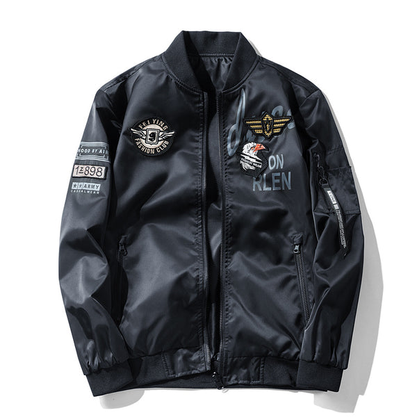 Chaqueta Bomber Estilo Aviador Militar con Cuello de Béisbol - Abrigo Invierno Grueso