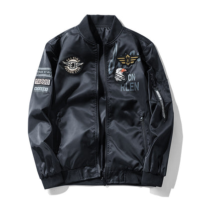 Chaqueta Bomber Estilo Aviador Militar con Cuello de Béisbol - Abrigo Invierno Grueso
