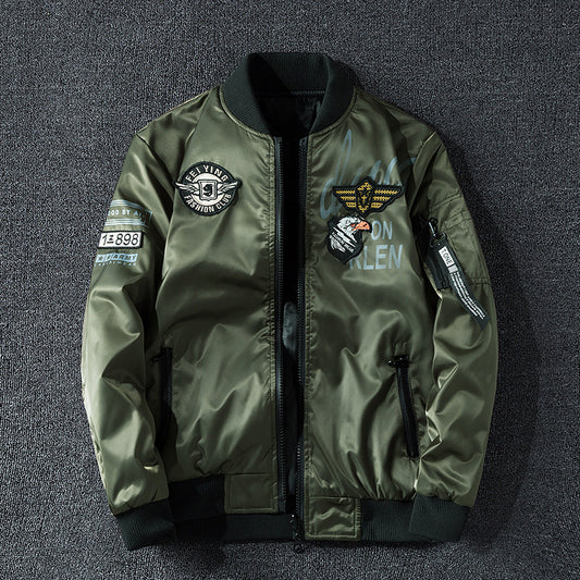 Chaqueta Bomber Estilo Aviador Militar con Cuello de Béisbol - Abrigo Invierno Grueso - Image 2