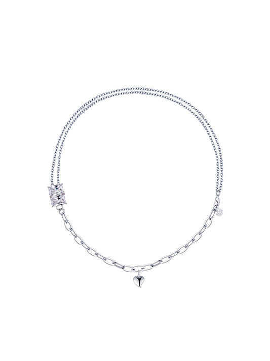 Dije de Amor Circón Cristal Chapado en Oro