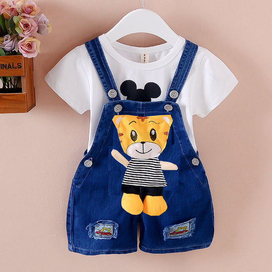 Pantalón Corto Denim con Tirantes para Bebés y Niños - Image 18