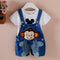 Pantalón Corto Denim con Tirantes para Bebés y Niños