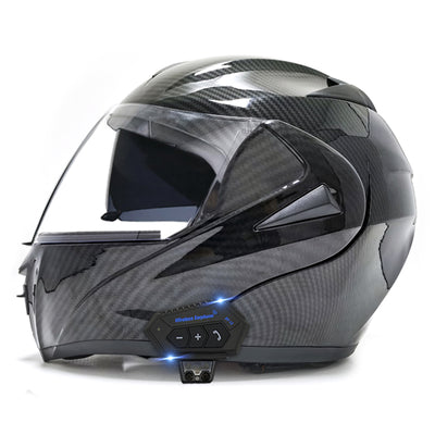 Casco Integral de Fibra de Carbono con Doble Espejo para Moto y Bicicleta Eléctrica - Image 8