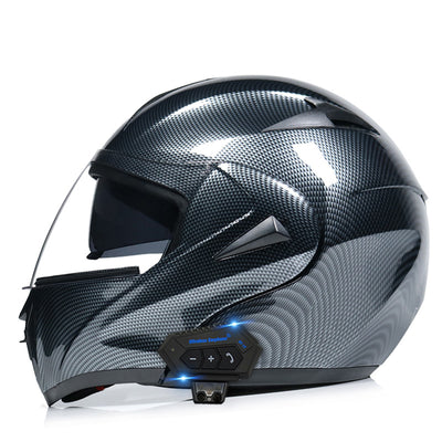 Casco Integral de Fibra de Carbono con Doble Espejo para Moto y Bicicleta Eléctrica - Image 9