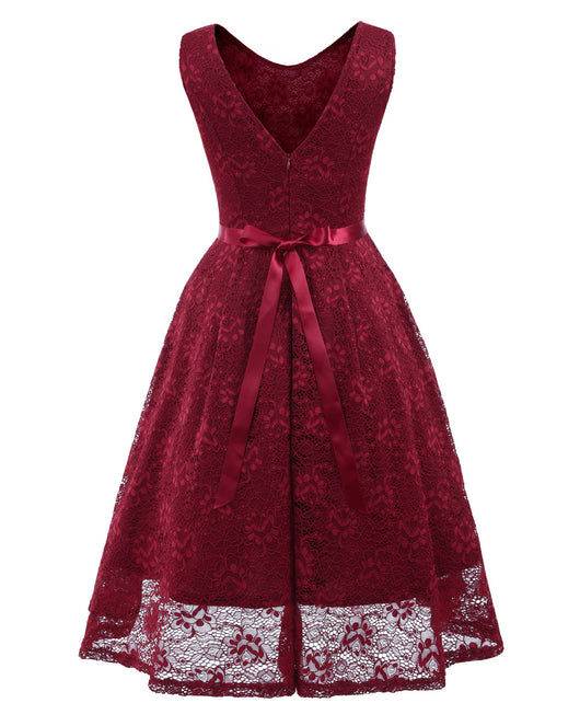 Vestido Largo Elegante sin Mangas con Encaje para Dama de Honor - Image 11