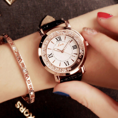 Reloj de Mujer Diamante Agua Fluida Diseño Británico Correa Moda Estudiante - Image 7