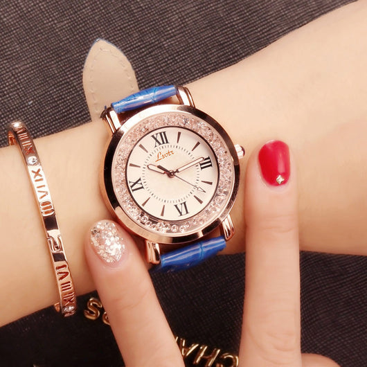 Reloj de Mujer Diamante Agua Fluida Diseño Británico Correa Moda Estudiante - Image 5