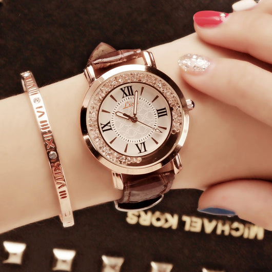 Reloj de Mujer Diamante Agua Fluida Diseño Británico Correa Moda Estudiante - Image 6
