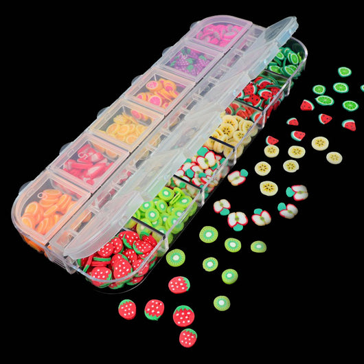 Kit de Arcilla Cristal para Decorar Uñas y Accesorios - Slime DIY con Rellenos de Frutas