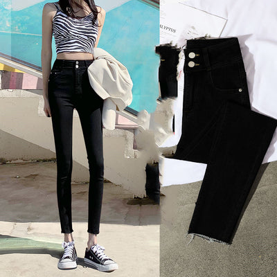 Pantalones Vaqueros Cintura Alta para Mujer - Ajuste Ceñido, Largo Capri, Negro - Image 17