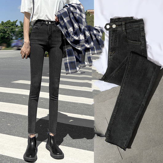Pantalones Vaqueros Cintura Alta para Mujer - Ajuste Ceñido, Largo Capri, Negro - Image 22