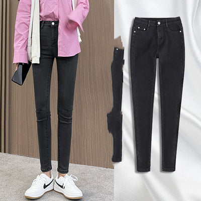 Pantalones Vaqueros Cintura Alta para Mujer - Ajuste Ceñido, Largo Capri, Negro - Image 24