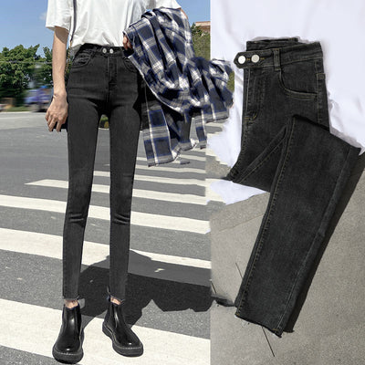 Pantalones Vaqueros Cintura Alta para Mujer - Ajuste Ceñido, Largo Capri, Negro - Image 7