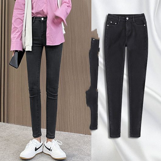 Pantalones Vaqueros Cintura Alta para Mujer - Ajuste Ceñido, Largo Capri, Negro - Image 4