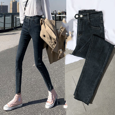 Pantalones Vaqueros Cintura Alta para Mujer - Ajuste Ceñido, Largo Capri, Negro - Image 8