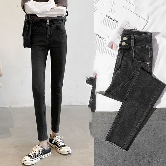Pantalones Vaqueros Cintura Alta para Mujer - Ajuste Ceñido, Largo Capri, Negro - Image 11