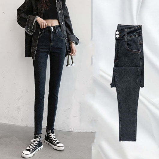 Pantalones Vaqueros Cintura Alta para Mujer - Ajuste Ceñido, Largo Capri, Negro - Image 12