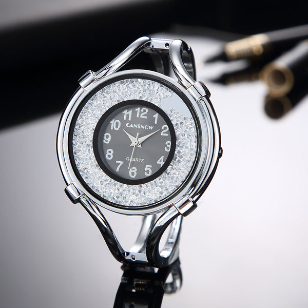 Reloj Pulsera de Moda para Dama - Acero Inoxidable con Diamantes