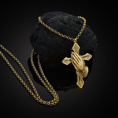 Collar Cruz de Plata Vintage para Hombre y Mujer - Dije de Oración Clásico Artesanal - Image 3