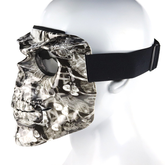 Máscara Cráneo para Motociclista con Gafas Integradas
