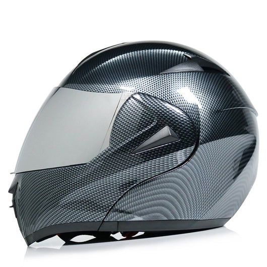 Casco Integral de Fibra de Carbono con Doble Espejo para Moto y Bicicleta Eléctrica - Image 4