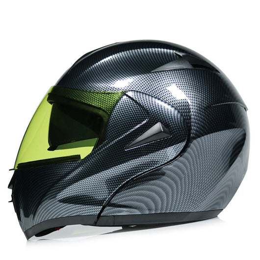 Casco Integral de Fibra de Carbono con Doble Espejo para Moto y Bicicleta Eléctrica - Image 3