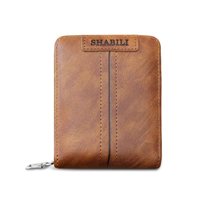 Billetera Corta para Hombre de Cuero, Diseño Clásico Horizontal con Cierre, Gran Capacidad Multi-Tarjetas - Image 5