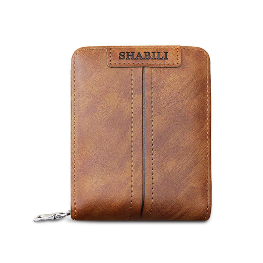Billetera Corta para Hombre de Cuero, Diseño Clásico Horizontal con Cierre, Gran Capacidad Multi-Tarjetas - Image 5