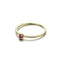 Anillo de Oro 9K con Espiga de Trigo y Rubí Natural - Diseño Minimalista