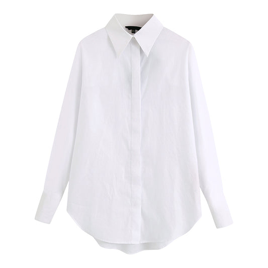 Camisa Blanca de Algodón Puro con Corte Clásico